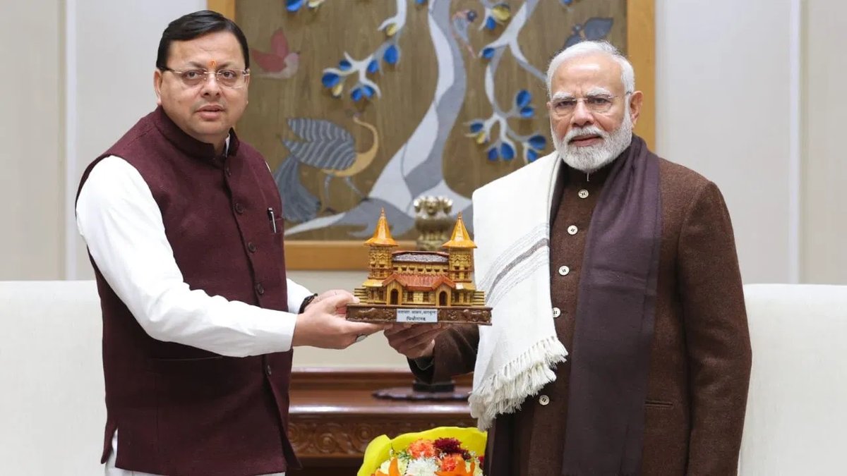 पीएम नरेंद्र मोदी से मिले मुख्यमंत्री पुष्कर सिंह धामी